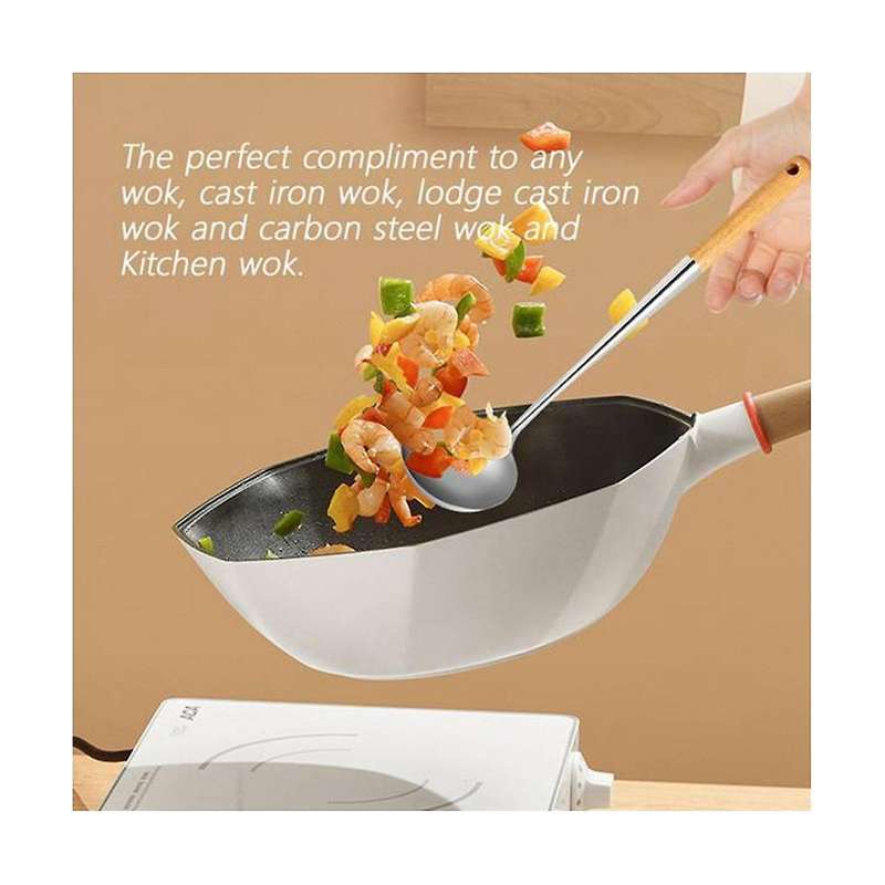 Frying Spatula, 17inches Spatula for Wok, Stainless Steel Wok Spatula