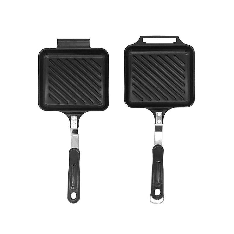 Frying Pan Toast Flip Grill Sandwich Fine Iron Grilled Cheese Maker Rapid Heating Cookware Detachabl