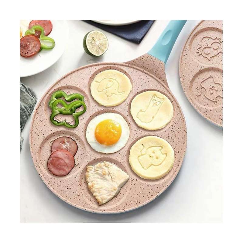 Frying Mould Seven-hole Breakfast Frying Pan Animal Face Multi-function Wheel Pancake Pan Small Egg