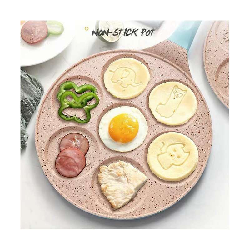 Frying Mould Seven-hole Breakfast Frying Pan Animal Face Multi-function Wheel Pancake Pan Small Egg