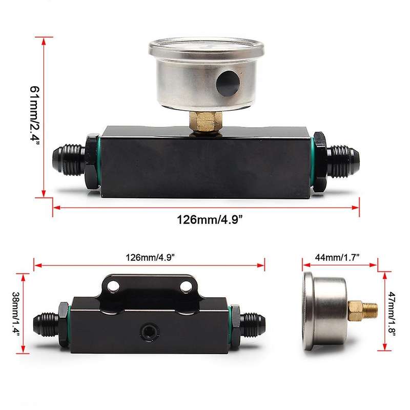 Fuel Filter Universal Black Billet Aluminum Inline 6 an AN6 Fuel Filter