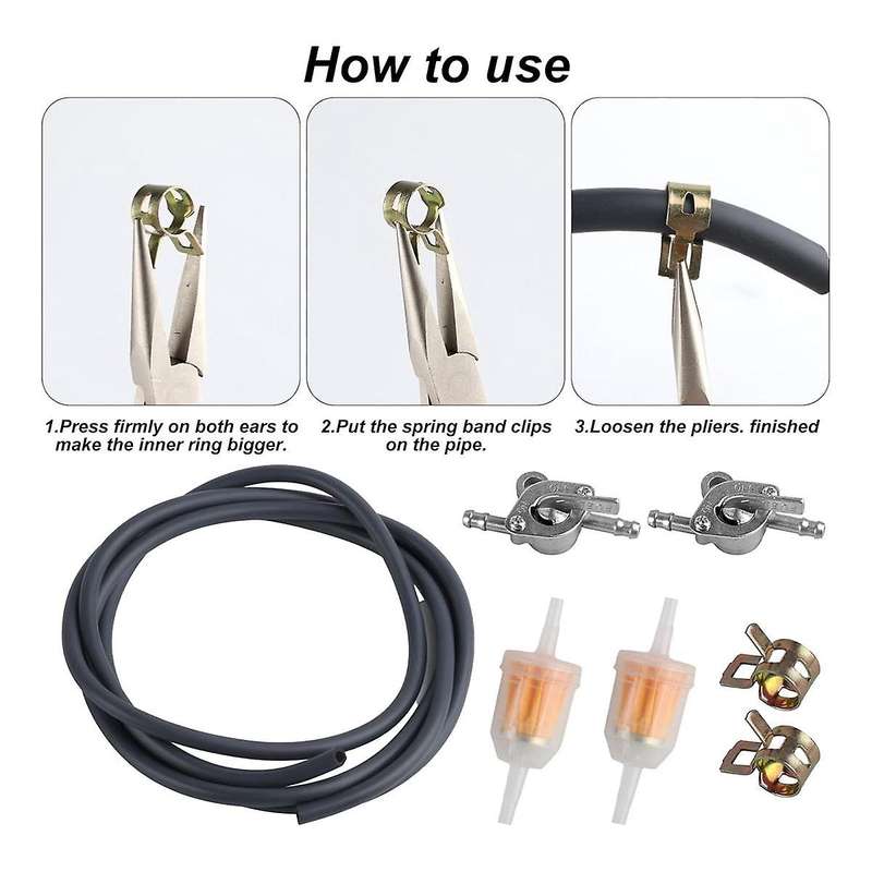 Fuel Line Hose Kit for Small Engines Scooters ATVs Mini Bikes Go-Karts Snowmobile Motorcycle Gas Fue