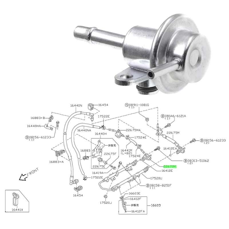Fuel Pressure Regulator 3 Bar for Almera AD Sunny Sentra Avenir G20 Q45 SR20DE R394 47040286 226701N