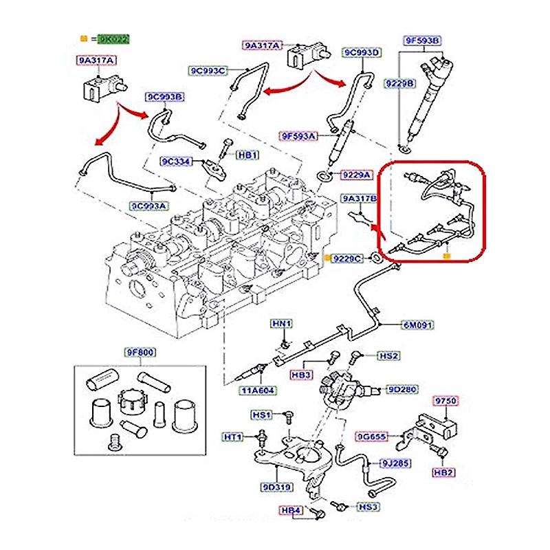 Fuel Return Leak Hose Pipe with Sensor for Transit 1.8 TDCI Mondeo Focus 4M5Q9K022AG 1521487