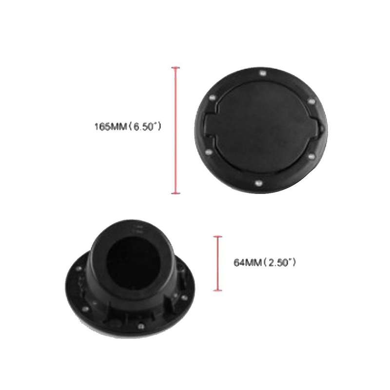 Fuel Tank Cap Cover Auto Car Aluminum Alloy Fuel Door Gas Lid Tank Cap Cover Black for Wrangler Jk