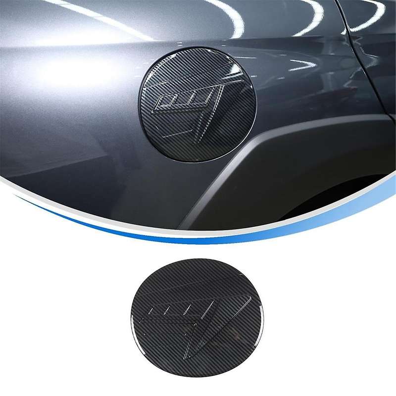 Fuel Tank Cover Trim for 2021-2023 Accessories, Exterior Fuel Oil Filler Gas Tank Cap Trim Carbon Fi