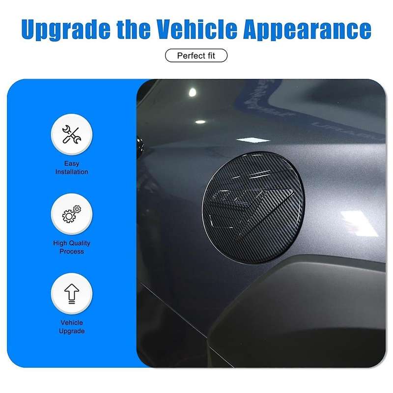 Fuel Tank Cover Trim for 2021-2023 Accessories, Exterior Fuel Oil Filler Gas Tank Cap Trim Carbon Fi