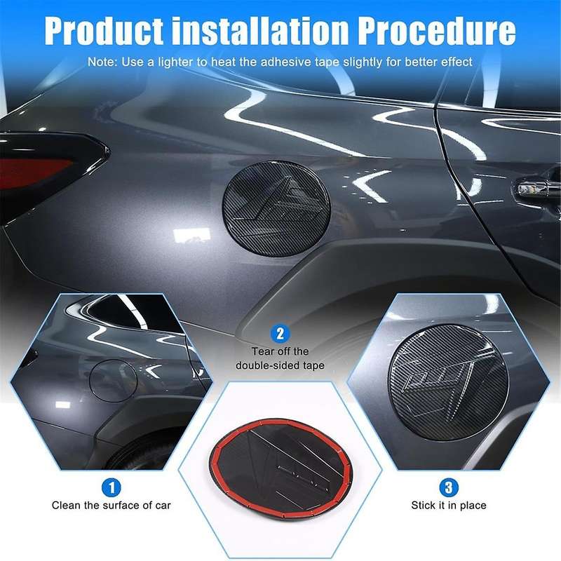 Fuel Tank Cover Trim for 2021-2023 Accessories, Exterior Fuel Oil Filler Gas Tank Cap Trim Carbon Fi