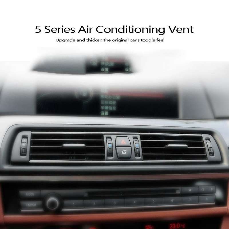Full Black Dashboard Central Air Conditioner Vent Grille Complete Assembly for 5 Series F10 F11 F18