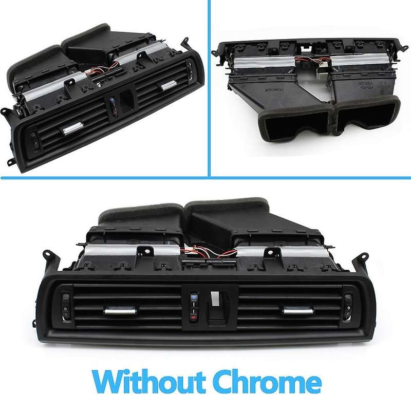 Full Black Dashboard Central Air Conditioner Vent Grille Complete Assembly for 5 Series F10 F11 F18