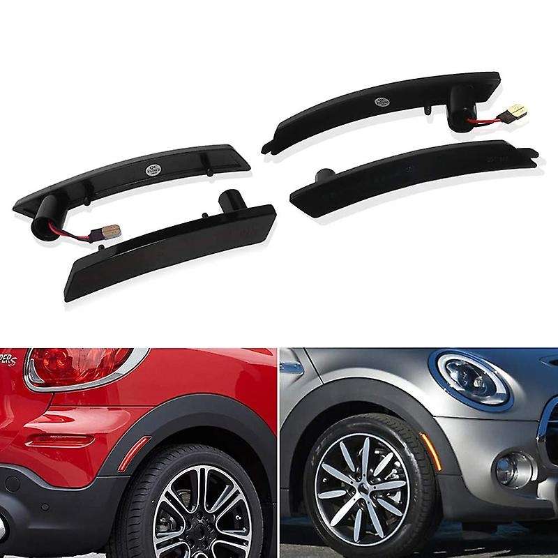 Full LED Side Marker Light Front Rear Kits for 2005-2016 R55 R56 R57 R58 R59 R60 R61 Amber/Red Smoke