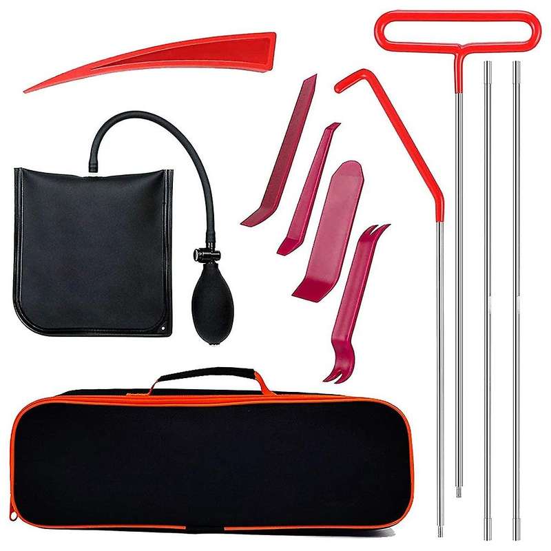 Full Professional Car Tool Kit,with Long-Distance Clutch,with Air Bag Bag Pump, Non-Friction Wedge,