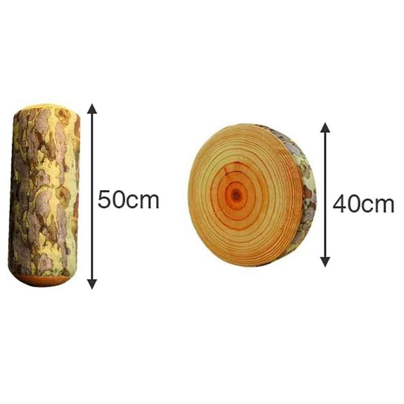 Funny Cute Wood Throw Pillow Wood Log Pillow Soft Stump for Couch Sofa Living Home Bedroom Room Deco