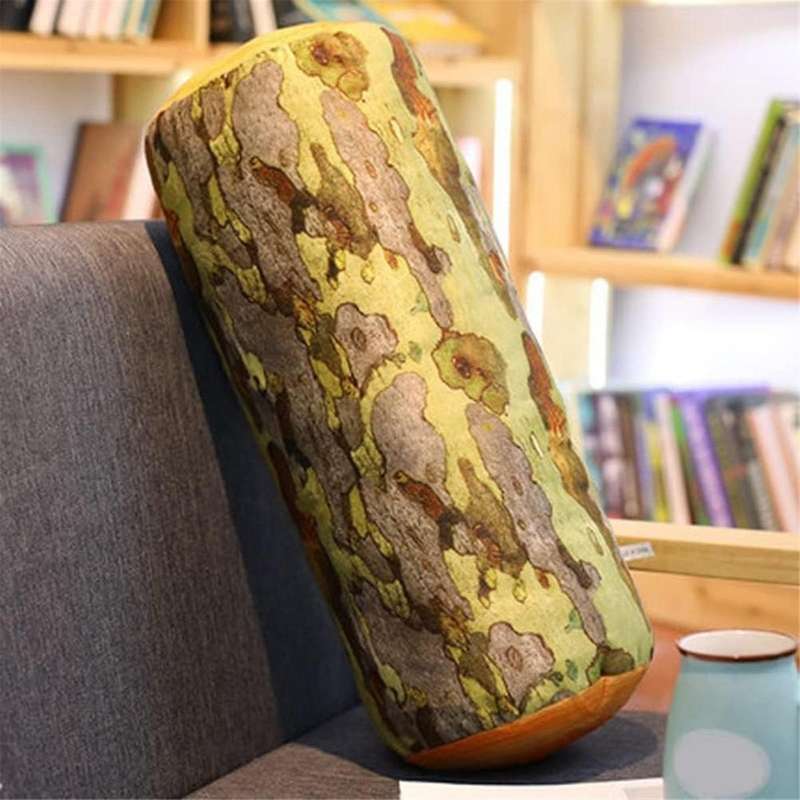 Funny Cute Wood Throw Pillow Wood Log Pillow Soft Stump for Couch Sofa Living Home Bedroom Room Deco