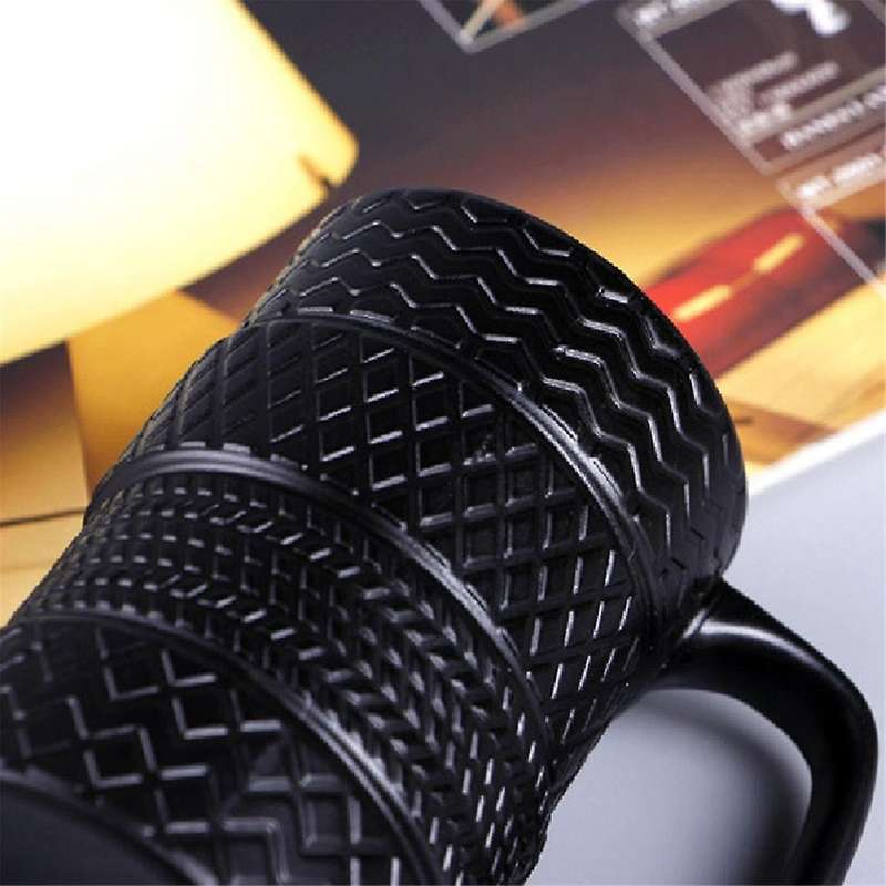 Funny Ceramic Tire Mugs 500ml Capacity Coffee Mug Breakfast Cereal Milk Tea Water Cup Office Tire Cu