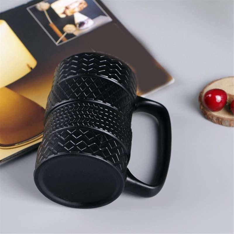 Funny Ceramic Tire Mugs 500ml Capacity Coffee Mug Breakfast Cereal Milk Tea Water Cup Office Tire Cu