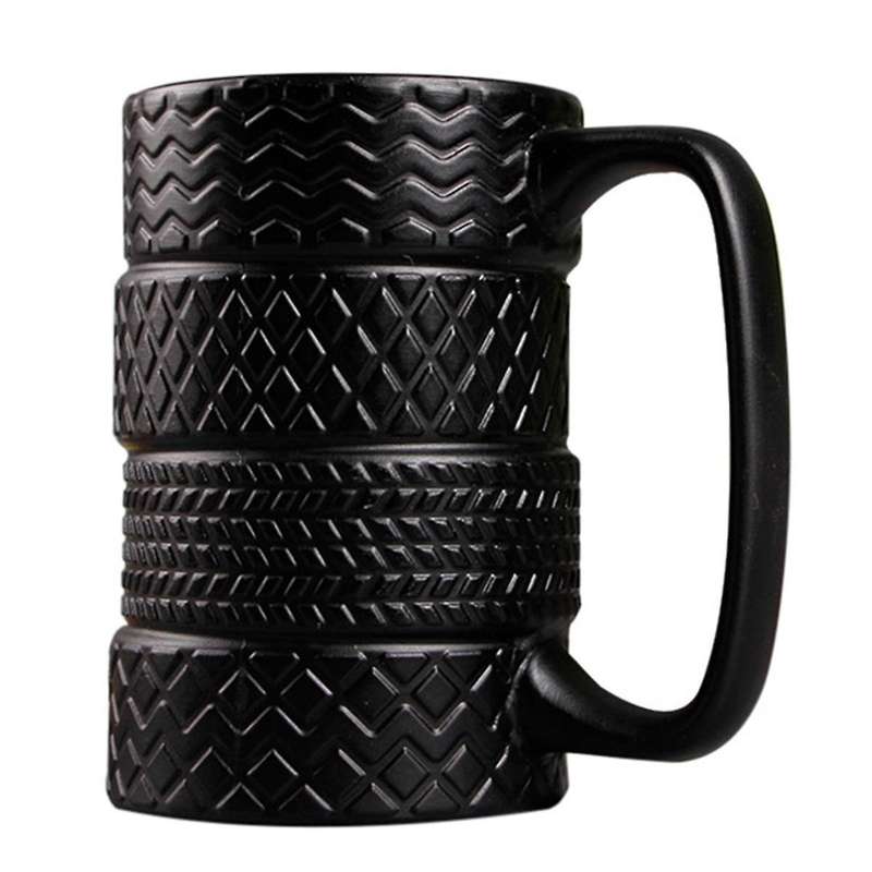 Funny Ceramic Tire Mugs 500ml Capacity Coffee Mug Breakfast Cereal Milk Tea Water Cup Office Tire Cu