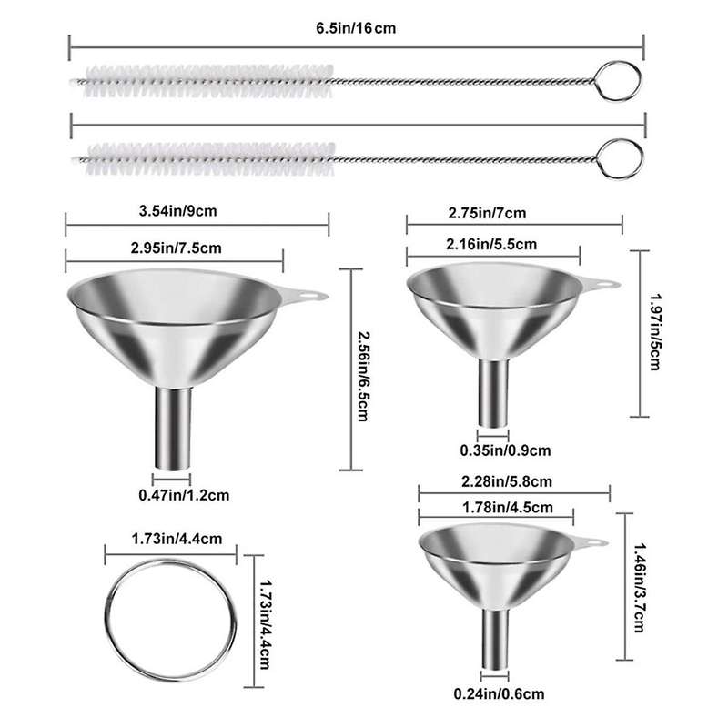 Funnels for Filling Bottles 3Pcs Stainless Steel Mini Kitchen Funnel Set Funnels for Transferring Es