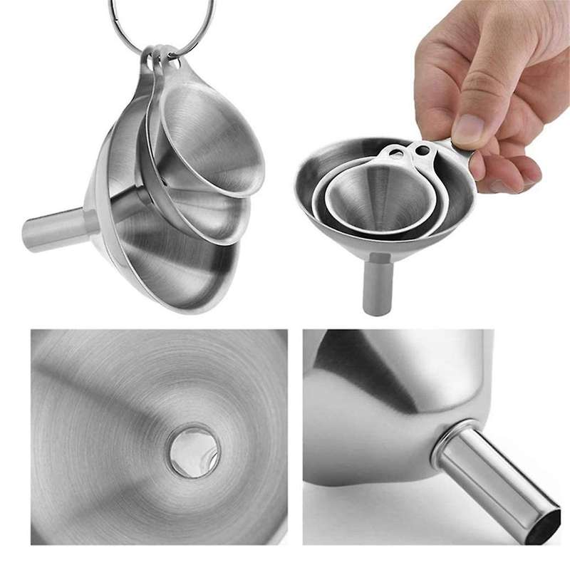Funnels for Filling Bottles 3Pcs Stainless Steel Mini Kitchen Funnel Set Funnels for Transferring Es