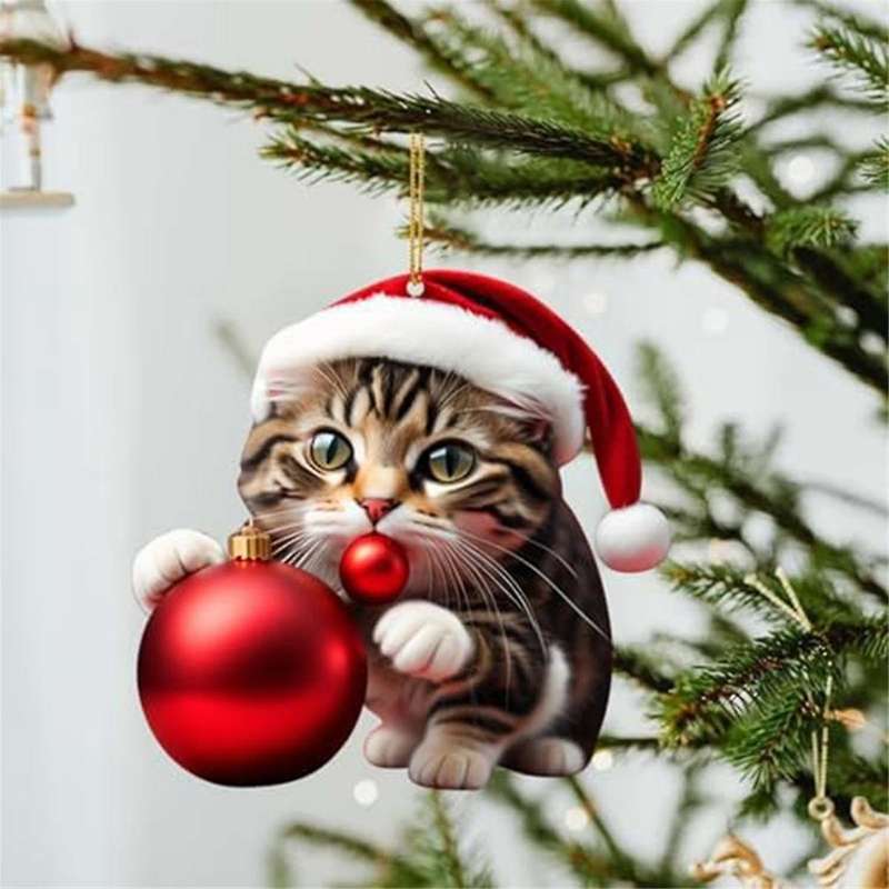Funny Black Cats Ornaments, Height Cute Cats , Xmas Ornaments, Christmas Tree Hanging Decorations