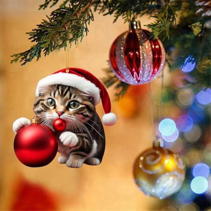 Funny Black Cats Ornaments, Height Cute Cats , Xmas Ornaments, Christmas Tree Hanging Decorations