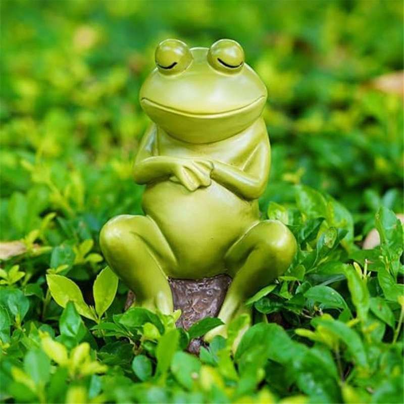 Funny Frog Garden Statues Decor, Outdoor Resin Sleeping Frogs Garden Animal Statue, Waterproof Outsi
