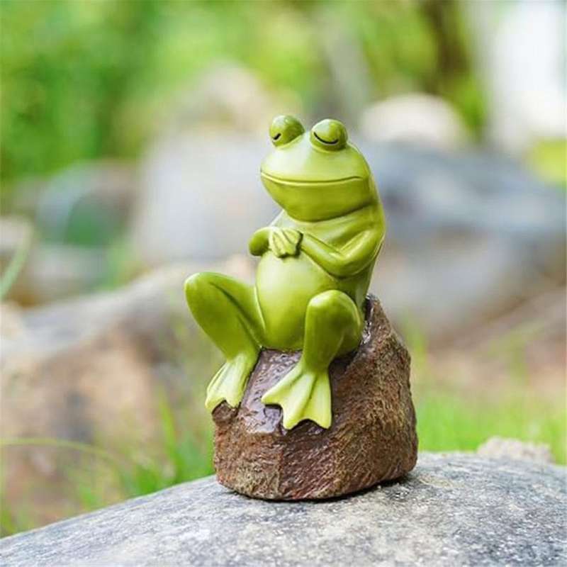 Funny Frog Garden Statues Decor, Outdoor Resin Sleeping Frogs Garden Animal Statue, Waterproof Outsi