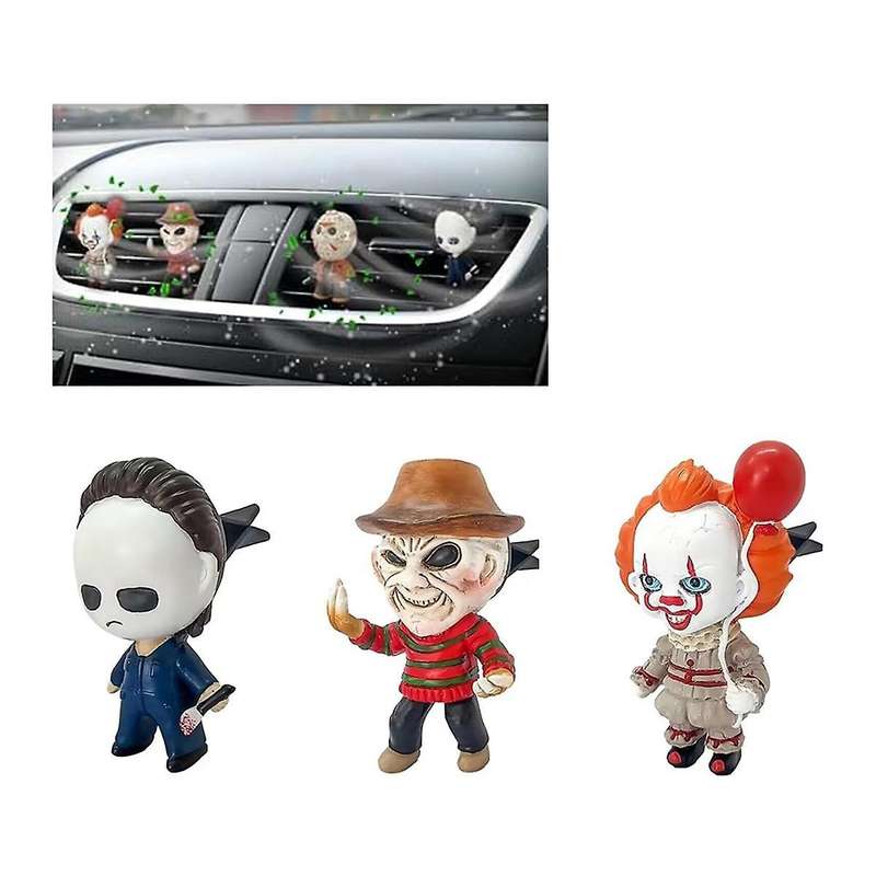 Funny Horror Character Car Air Fresheners Vent Clip 2D Car Air Conditioner Vent Clip Interior Car V