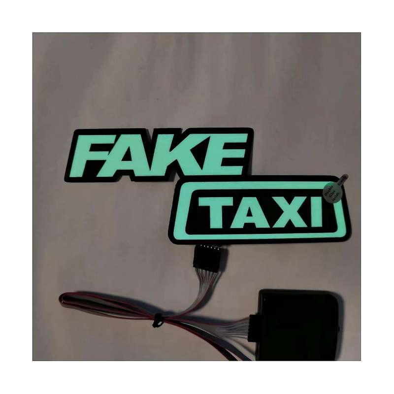 Funny Taxi Window Car Sticker Light Emitting Racing Car Glow Panel Windshield for Styling Decorativ