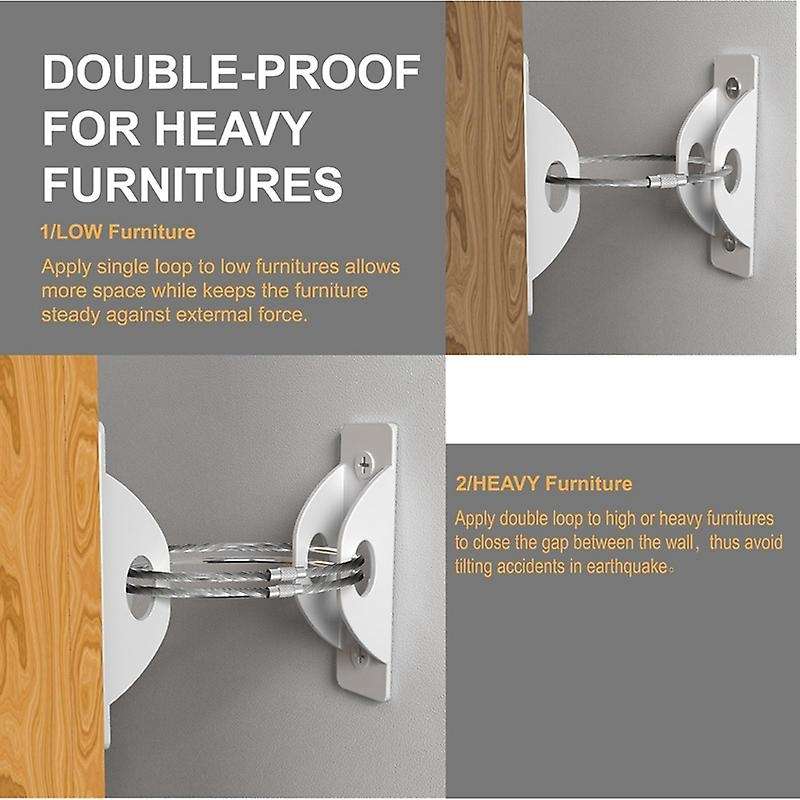 Furniture Anchors (12 Pack) Furniture Strap for , Secure 420 Pound Furniture Prevent Falling Anti Ti
