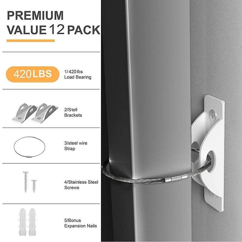 Furniture Anchors (12 Pack) Furniture Strap for , Secure 420 Pound Furniture Prevent Falling Anti Ti