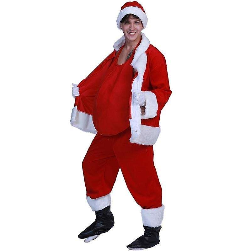Funny Unisex Santa Claus Fake Belly Christmas Stage Show Props,Red