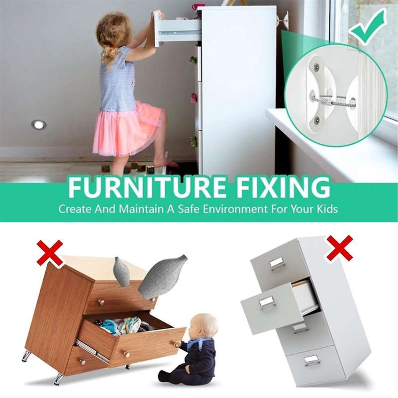 Furniture Anti-Tip Fixer Shoe Cabinet Bookshelf Cabinet Adjustable Metal Thickened Safety Anti-Tip F