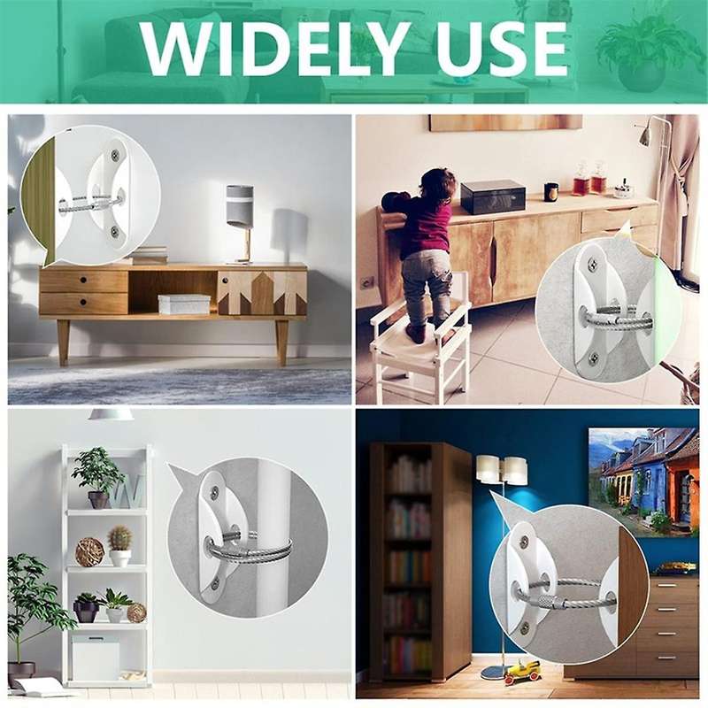 Furniture Anti-Tip Fixer Shoe Cabinet Bookshelf Cabinet Adjustable Metal Thickened Safety Anti-Tip F