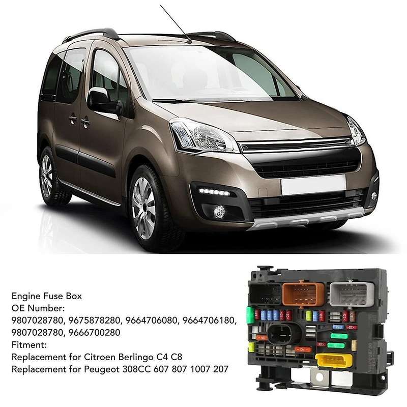 Fuse Box Assembly for Berlingo Partner 408 607 Expert Jumy C4 9807028780 9664706180 9675878280