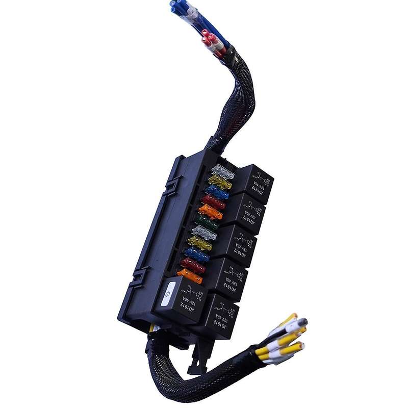 Fuse Relay Box Pre-wired Fuse and Relay Box with 6 Relays and 11 Way Atc/ Relay Fuse Box for Automo