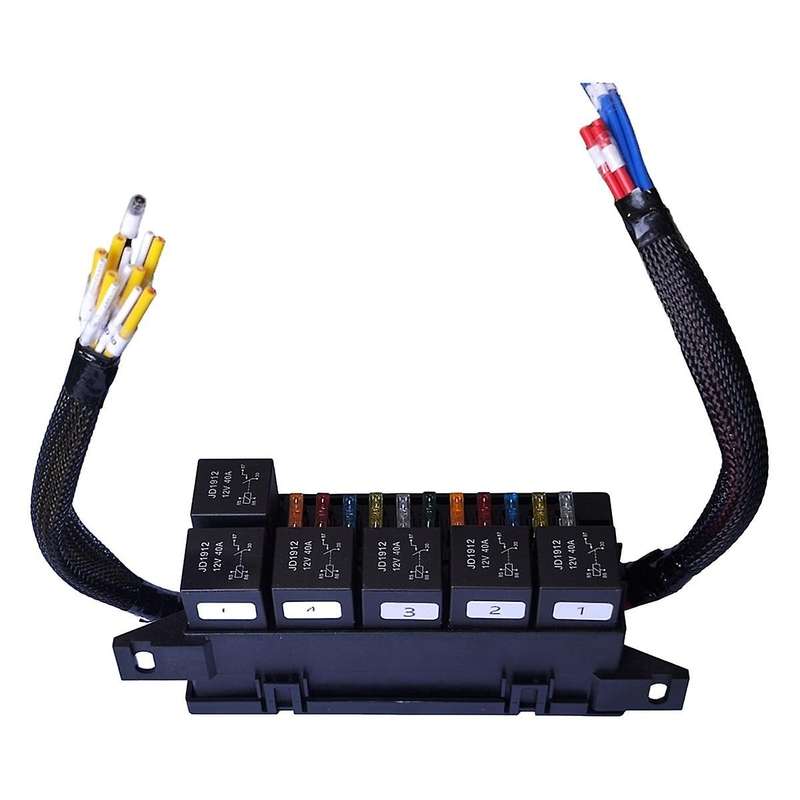 Fuse Relay Box Pre-wired Fuse and Relay Box with 6 Relays and 11 Way Atc/ Relay Fuse Box for Automo