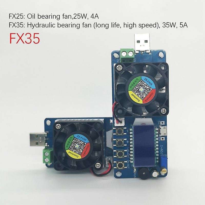 FX35 5A 35W DC Electronic Load Tester USB Power Detector Battery Capacity Tester Adjustable Resistor