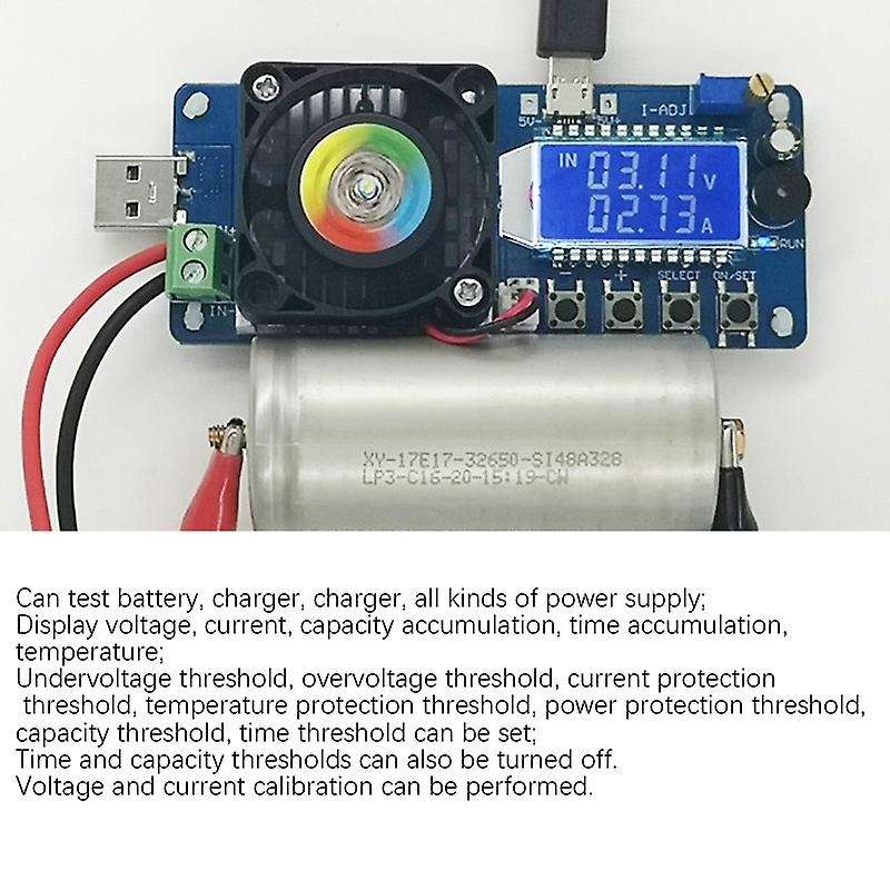 FX35 5A 35W DC Electronic Load Tester USB Power Detector Battery Capacity Tester Adjustable Resistor