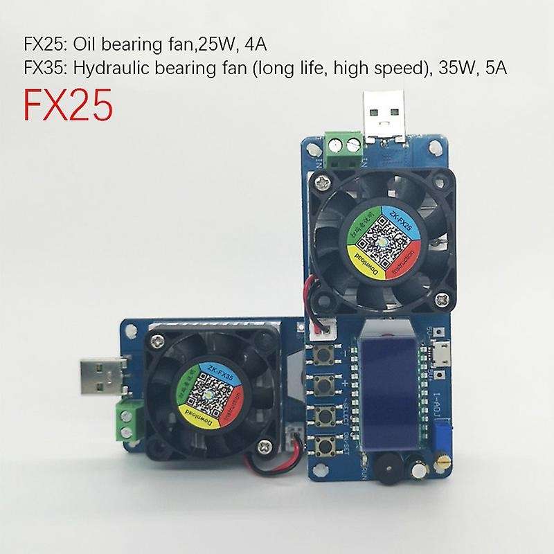 FX25 4A 25W DC Electronic Load Tester USB Power Detector Battery Capacity Tester Adjustable Resistor
