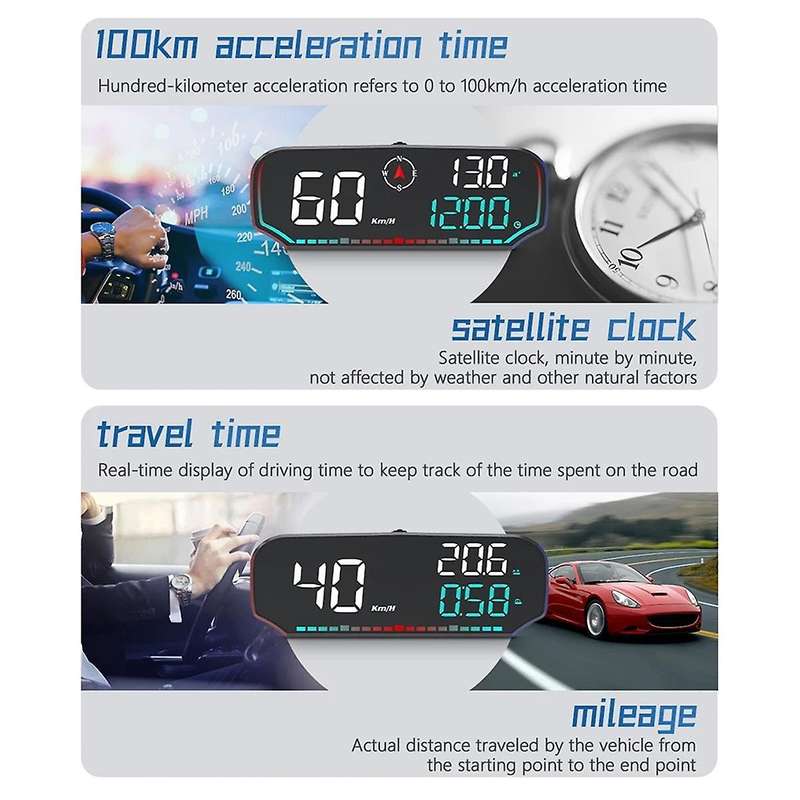 G14 Car Up Display Car HUD Speedometer Overspeed Alert Car Up Display Fatigue Driving Alarm