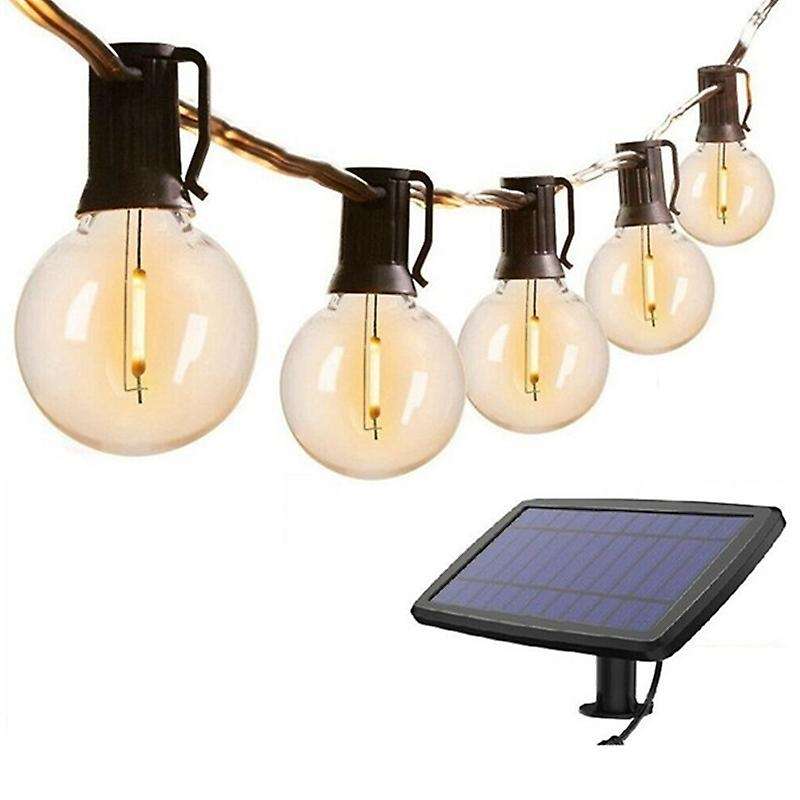 G40 Solar Powered Led Lights 18ft Outdoor Patio Globe String Lights Bistro Yard Decoration 1.5w 10