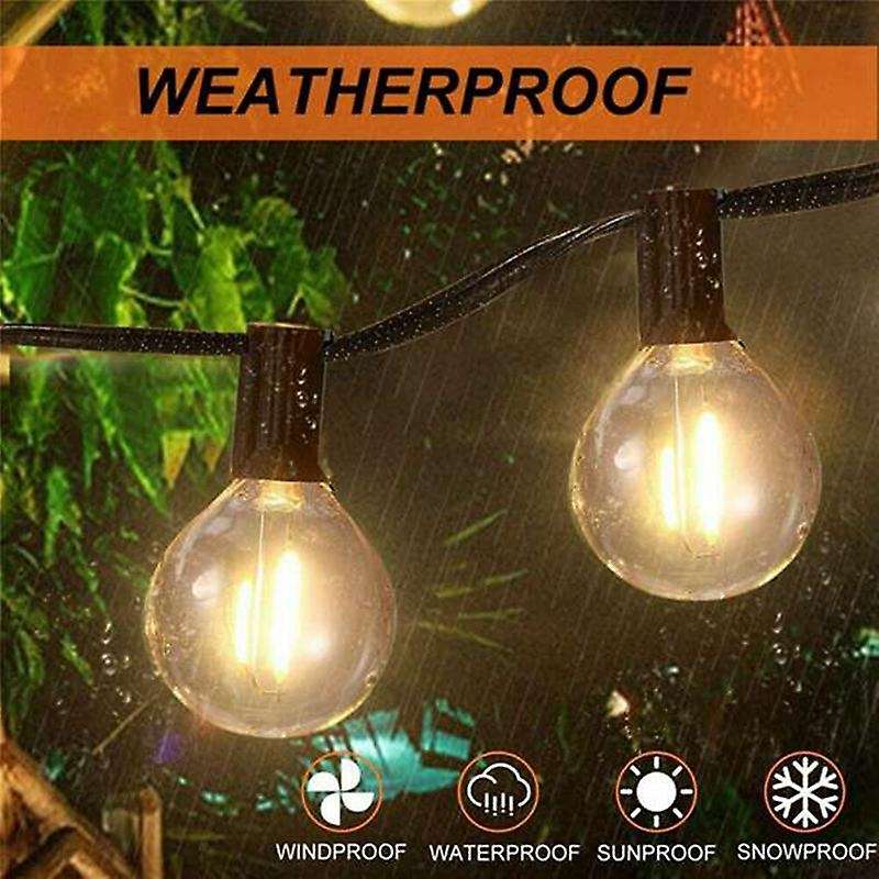 G40 Solar Powered Led Lights 18ft Outdoor Patio Globe String Lights Bistro Yard Decoration 1.5w 10