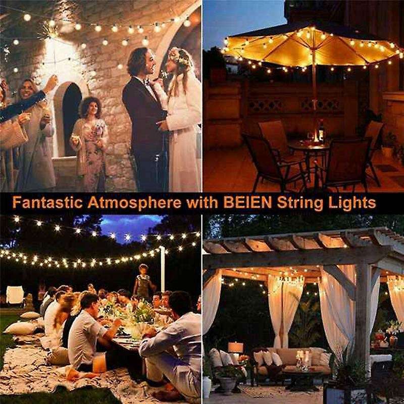 G40 Solar Powered Led Lights 18ft Outdoor Patio Globe String Lights Bistro Yard Decoration 1.5w 10