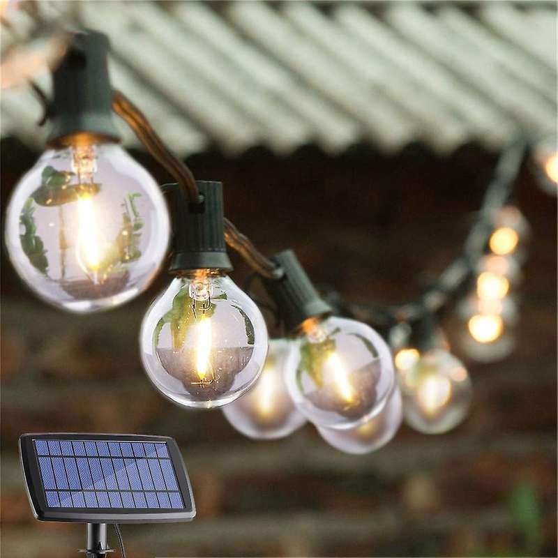 G40 Solar Powered Led Lights 18ft Outdoor Patio Globe String Lights Bistro Yard Decoration 1.5w 10