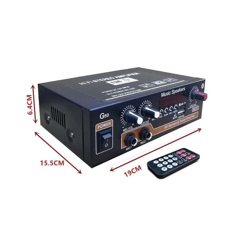 G50 Digital Amplifier Multi-functional Dual Amplifier Audio Stereo Amplifier Car Accessories Us Plug