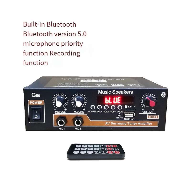 G50 Digital Amplifier Multi-functional Dual Amplifier Audio Stereo Amplifier Car Accessories Us Plug