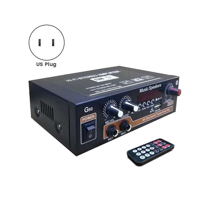 G50 Digital Amplifier Multi-functional Dual Amplifier Audio Stereo Amplifier Car Accessories Us Plug