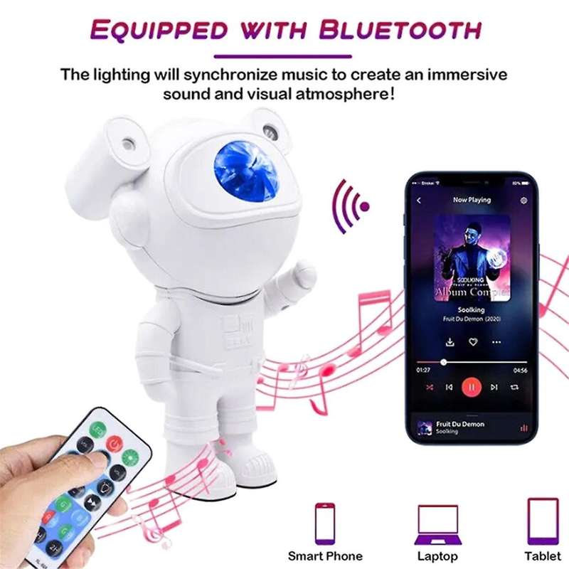 Galaxy Night Light Astronaut Star Nebula Ceiling Heavy Projector Light with Timer and Remote Bluetoo