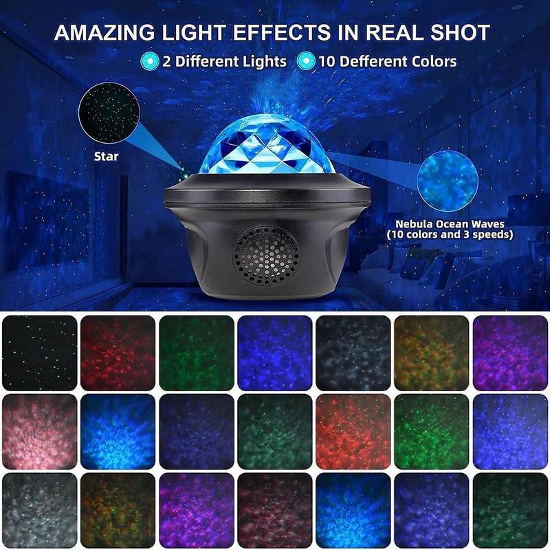 Galaxy Projector, Star Projector with Bluetooth Music Speaker Remote Control, Northern Aurora Night